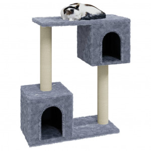 Raspador para gatos com postes de sisal 60 cm cinza claro D