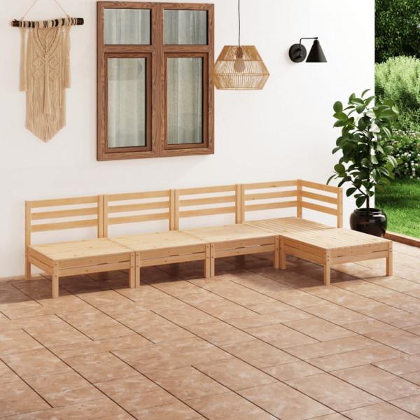 Furniture de jardim 5 peças madeira maciça pinheiro D