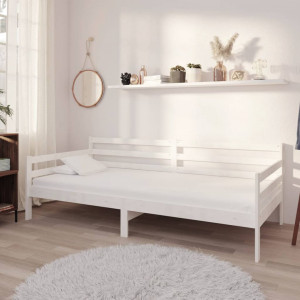 Sofá cama de madeira maciça de pinho branco 90x200 cm D