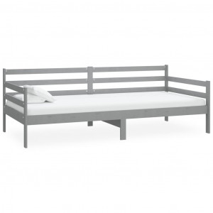 Sofá-cama 90x200 cm madeira de pinho maciça cinzento H