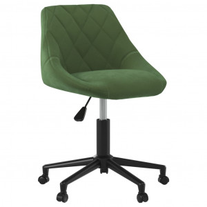 Silla de comedor giratoria de terciopelo verde oscuro D