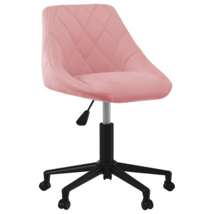 Silla de comedor giratoria de terciopelo rosa D