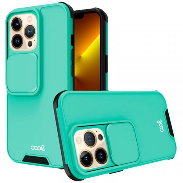 Carcaça COOL para iPhone 13 Pro Max Câmera dura Mint D