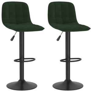 Taburetes de cocina 2 unidades terciopelo verde oscuro D