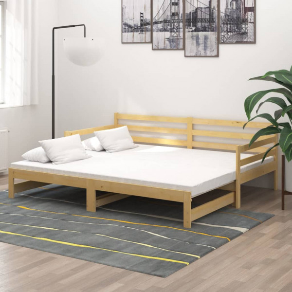 Sofá cama extraíble madera maciza de pino 2x(90x200) cm Sofá cama extraíble madera maciza de pino 2x(90x200) cm D