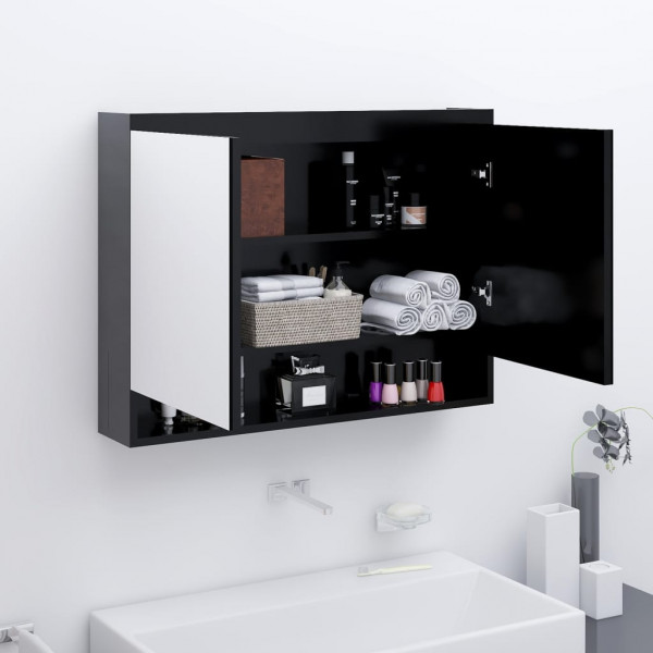 Armario de baño con espejo MDF gris antracita 80x15x60 cm D