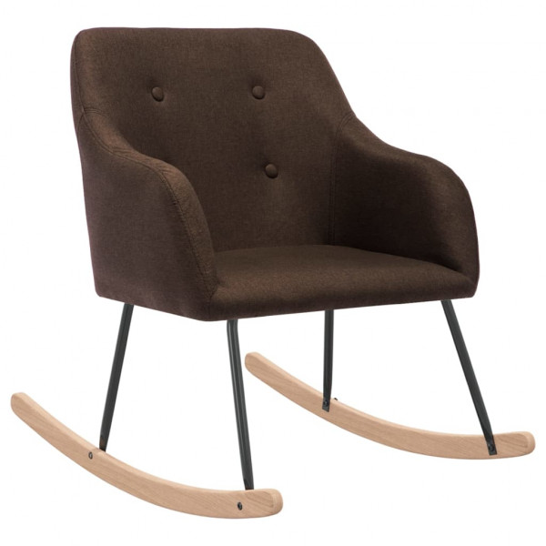 Silla mecedora de tela marrón oscuro D