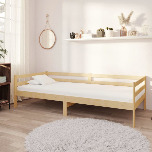 Sofá cama com colchão em madeira maciça de pinho 90x200 cm D