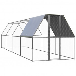 Caixa de galinhas exterior de aço galvanizado 2x8x2 m D