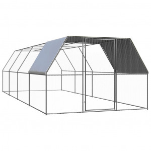 Caixa de galinhas exterior de aço galvanizado 3x8x2 m D