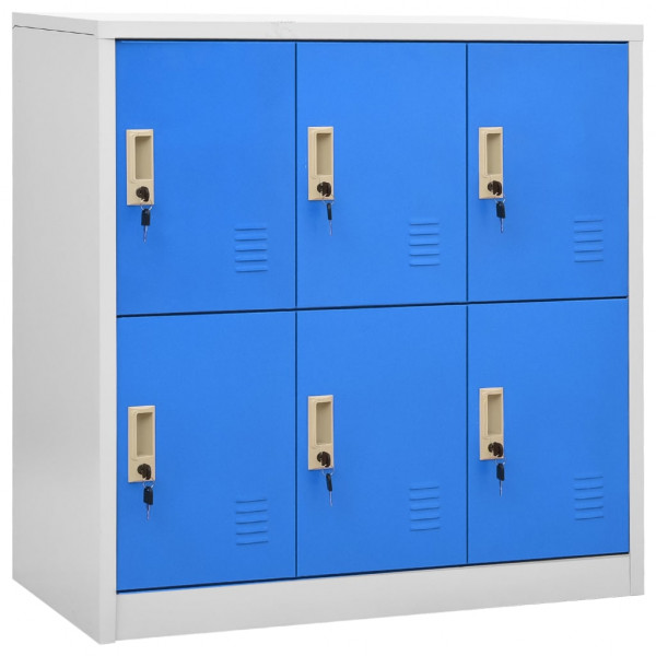 Armário caixa de aço cinza e azul claro 90x45x92.5 cm D