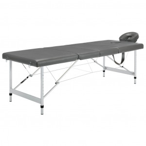 Mesa de massagem 4 zonas estrutura em alumínio antracite 186x68 cm D