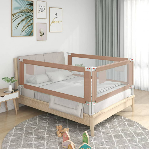 Barandilla de seguridad cama de niño taupe tela 180x25 cm D