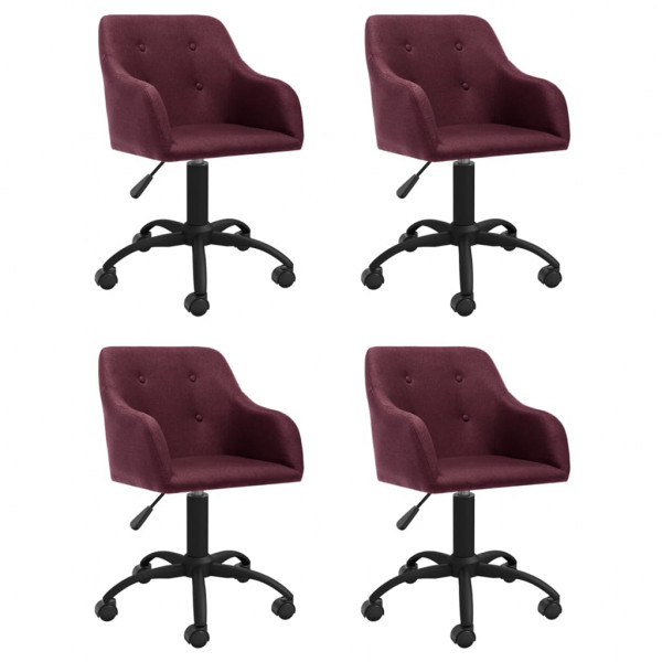 Sillas de comedor giratorias 4 unidades tela morada Sillas de comedor giratorias 4 unidades tela morada D