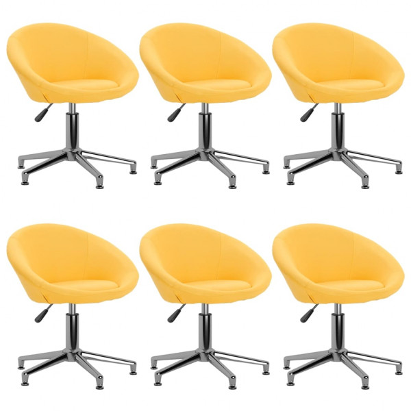 Sillas de comedor giratorias 6 unidades tela amarillo Sillas de comedor giratorias 6 unidades tela amarillo D