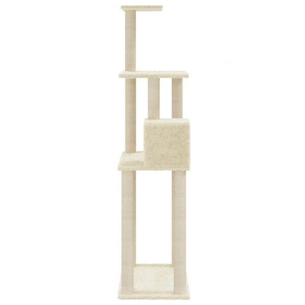 Árvore para gatos c/ postes arranhadores sisal 147 cm cor creme M 5