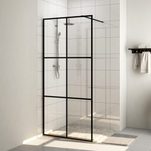 Mampara ducha accesible vidrio ESG transparente negro 115x195cm D