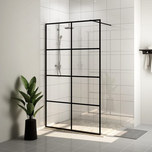 Mampara ducha accesible vidrio ESG transparente negro 115x195cm D