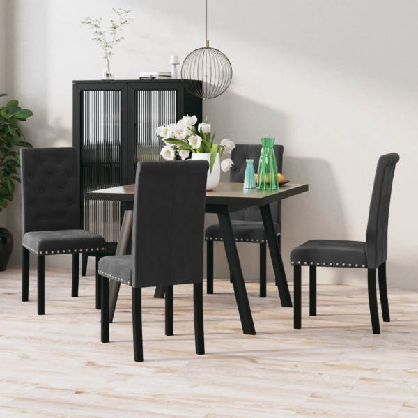 Sillas de comedor 4 unidades terciopelo gris oscuro Sillas de comedor 4 unidades terciopelo gris oscuro D
