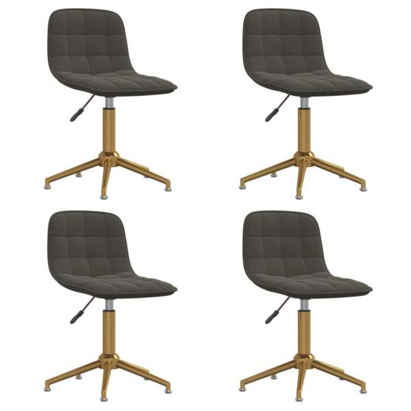 Sillas de comedor giratorias 4 unidades terciopelo gris oscuro Sillas de comedor giratorias 4 unidades terciopelo gris oscuro D