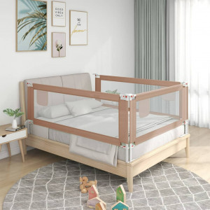 Barandilla de seguridad cama de niño tela gris taupe 90x25 cm D