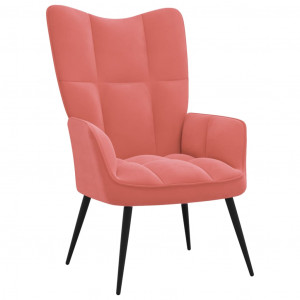Cadeira de relaxamento de veludo rosa D