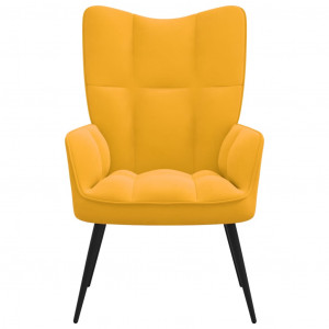 Silla de relajación de terciopelo amarillo mostaza H