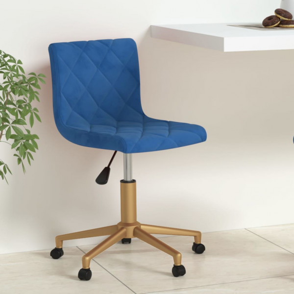 Silla de comedor giratoria de terciopelo azul Silla de comedor giratoria de terciopelo azul D