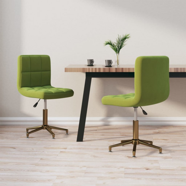 Sillas de comedor giratorias 2 unidades terciopelo verde claro Sillas de comedor giratorias 2 unidades terciopelo verde claro D