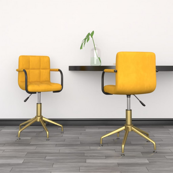 Sillas de comedor giratorias 2 uds terciopelo amarillo mostaza Sillas de comedor giratorias 2 uds terciopelo amarillo mostaza D