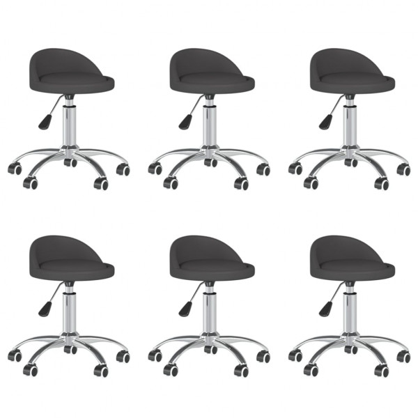Sillas de comedor giratorias 6 unidades cuero sintético gris Sillas de comedor giratorias 6 unidades cuero sintético gris D