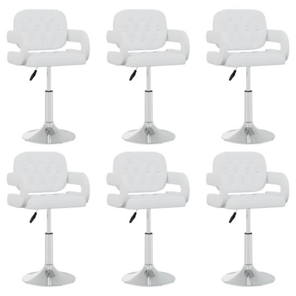 Cadeiras giratórias de couro sintético branco D