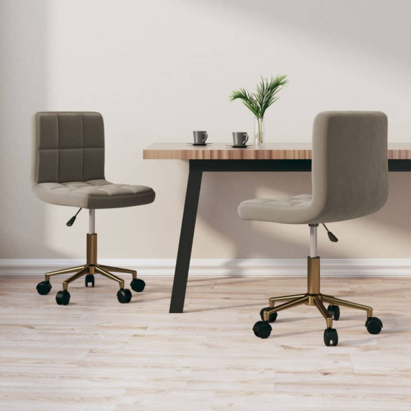 Sillas de comedor giratorias 2 uds de terciopelo gris claro Sillas de comedor giratorias 2 uds de terciopelo gris claro D