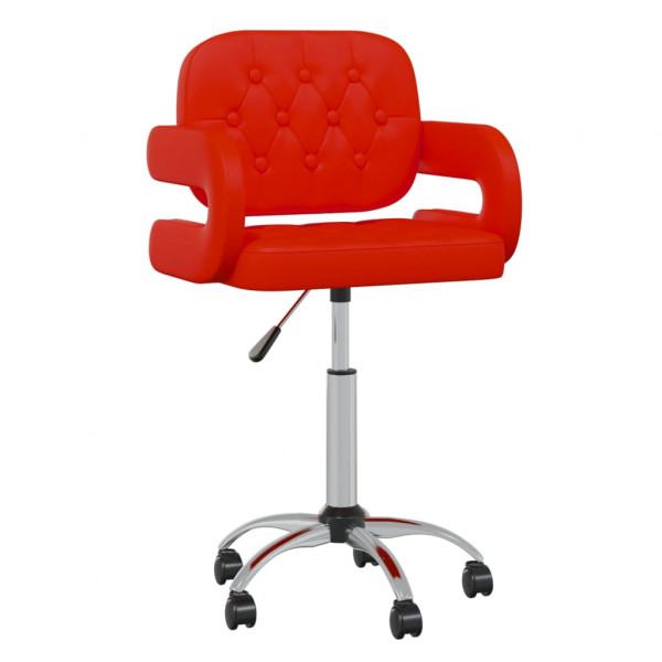 Silla de comedor giratoria de cuero sintético roja Silla de comedor giratoria de cuero sintético roja D