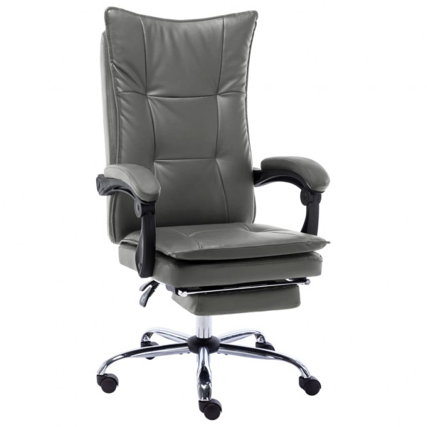 Cadeira de escritório de couro sintético cinza-antracita D