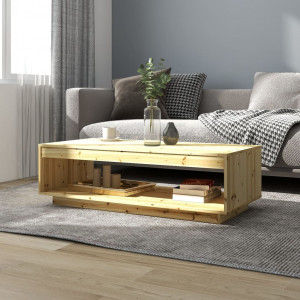 Mesa de centro de madera maciza de abeto 110x50x33.5 cm D