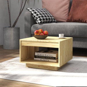 Mesa de centro de madeira maciça de pinho 50x50x33,5 cm D