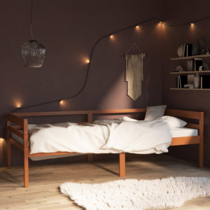 Estrutura da cama madeira maciça pinho marrom mel 90x200 cm D