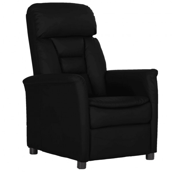 Sillón reclinable de cuero sintético negro Sillón reclinable de cuero sintético negro D