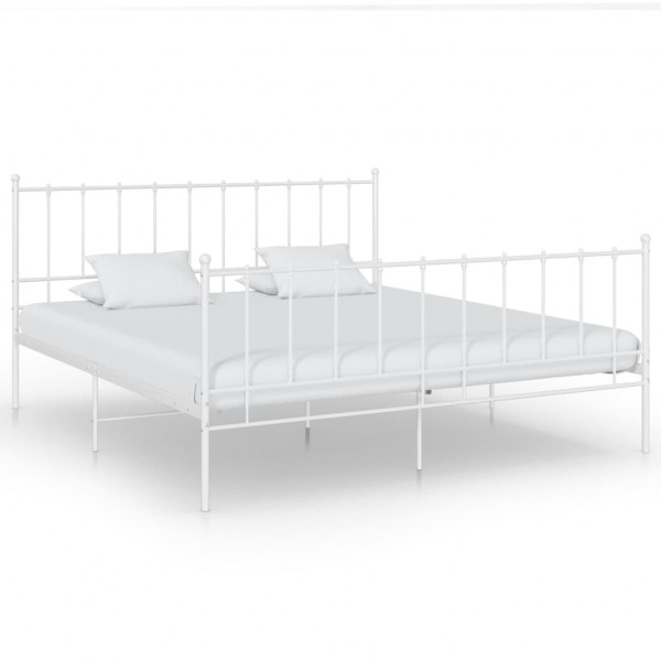 Estrutura de cama de metal branco 140x200 cm D