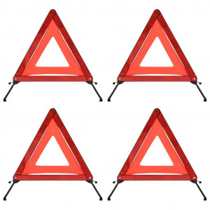 Triángulos de advertencia de tráfico 4 uds rojo 75x75x100 cm D