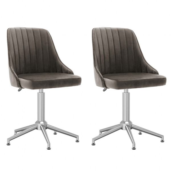 Sillas de comedor giratorias 2 unidades terciopelo gris oscuro Sillas de comedor giratorias 2 unidades terciopelo gris oscuro D