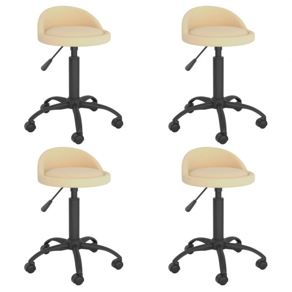 Sillas de comedor giratorias 4 unidades terciopelo crema Sillas de comedor giratorias 4 unidades terciopelo crema D