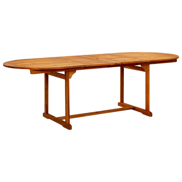 Mesa de comedor jardín madera maciza acacia (160-240)x100x75 cm D