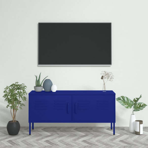 Mueble para TV de acero azul marino 105x35x50 cm D