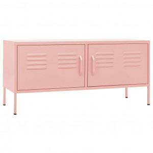 Mueble para TV de acero rosa 105x35x50 cm D