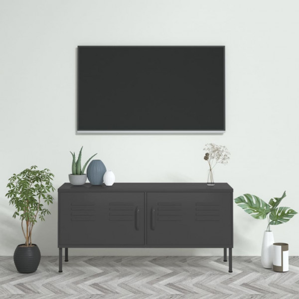 Mueble para TV de acero gris antracita 105x35x50 cm D