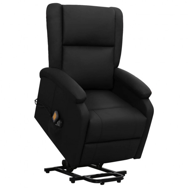 Sillón de masaje elevable cuero sintético negro D