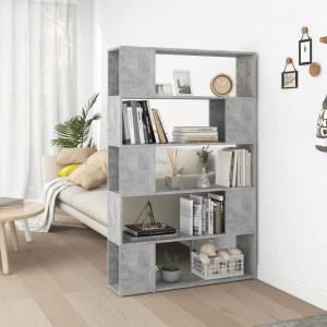 Librería separador contrachapada gris hormigón 100x24x155 cm D