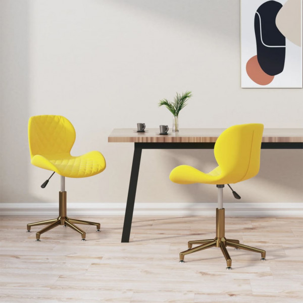Sillas de comedor giratorias 2 uds terciopelo amarillo mostaza Sillas de comedor giratorias 2 uds terciopelo amarillo mostaza D